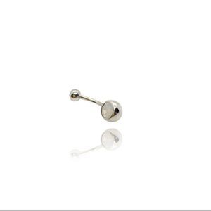 Belly ring frosted white gem